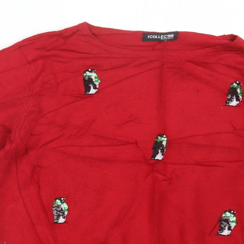 Debenhams Womens Red  Knit Pullover Jumper Size 14