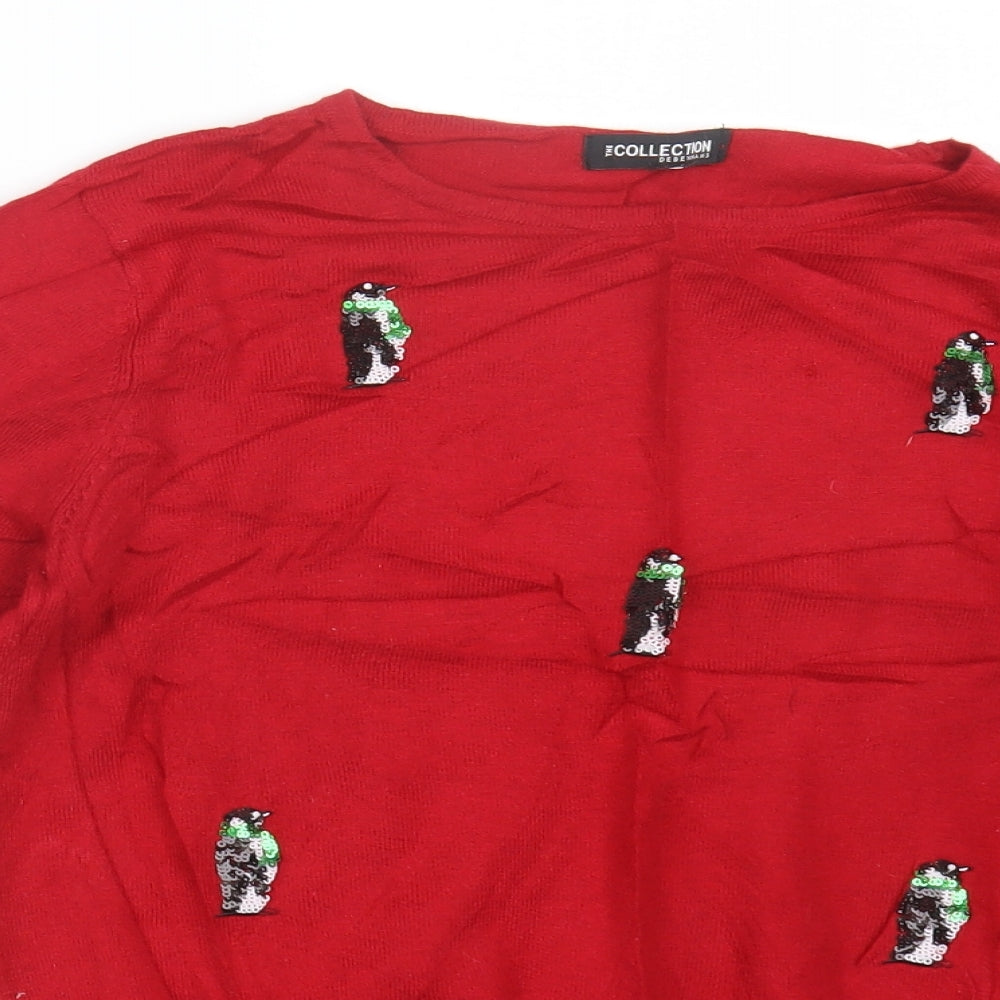 Debenhams Womens Red  Knit Pullover Jumper Size 14