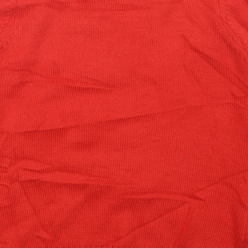 F&F Boys Red  Knit Pullover Jumper Size 10-11 Years  - Christmas