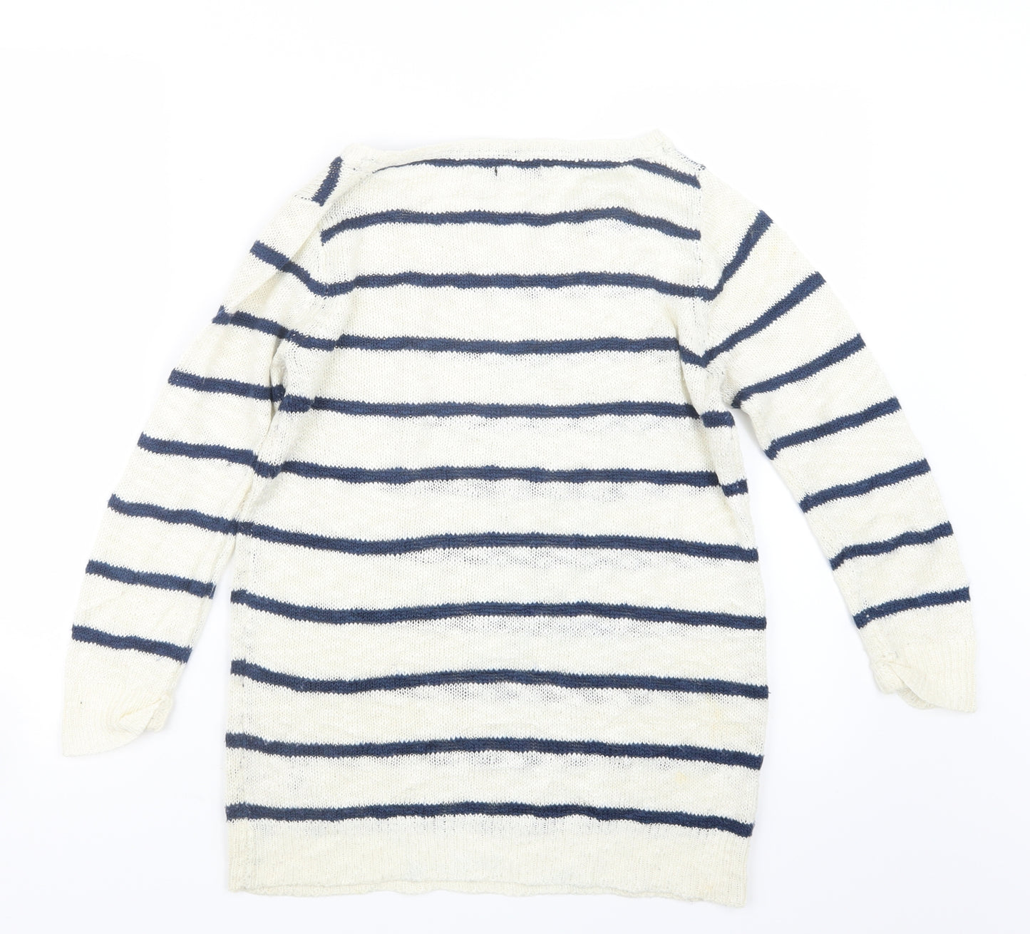 F&F Womens Blue Striped Knit Pullover Jumper Size 10