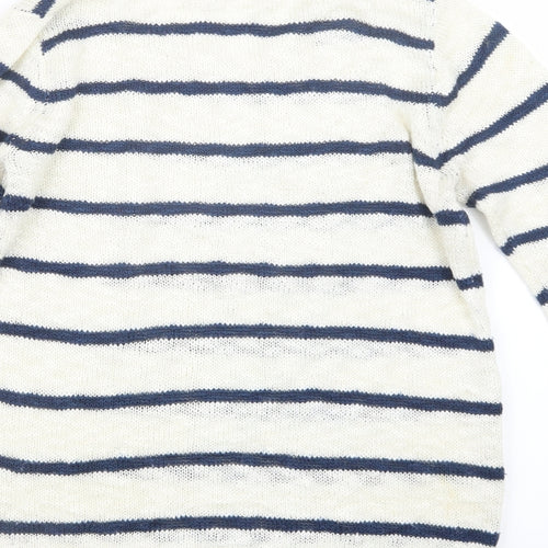 F&F Womens Blue Striped Knit Pullover Jumper Size 10