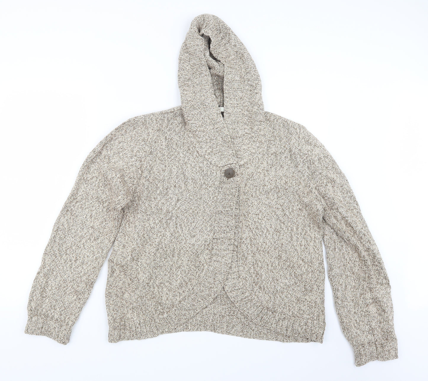 Marks and Spencer Womens Beige  Knit Cardigan Jumper Size 16