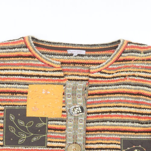Per Una Womens Orange  Knit Cardigan Jumper Size 16