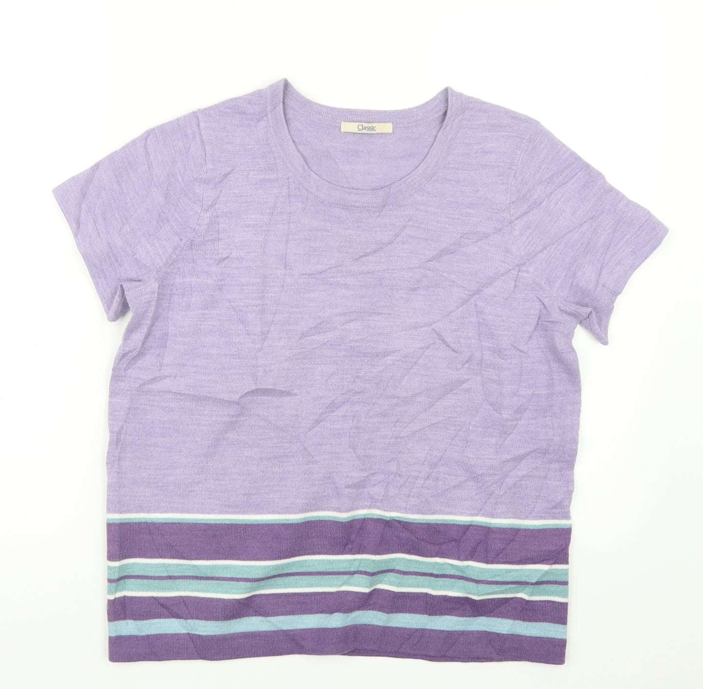 Marks and Spencer Womens Purple  Knit Basic T-Shirt Size 14