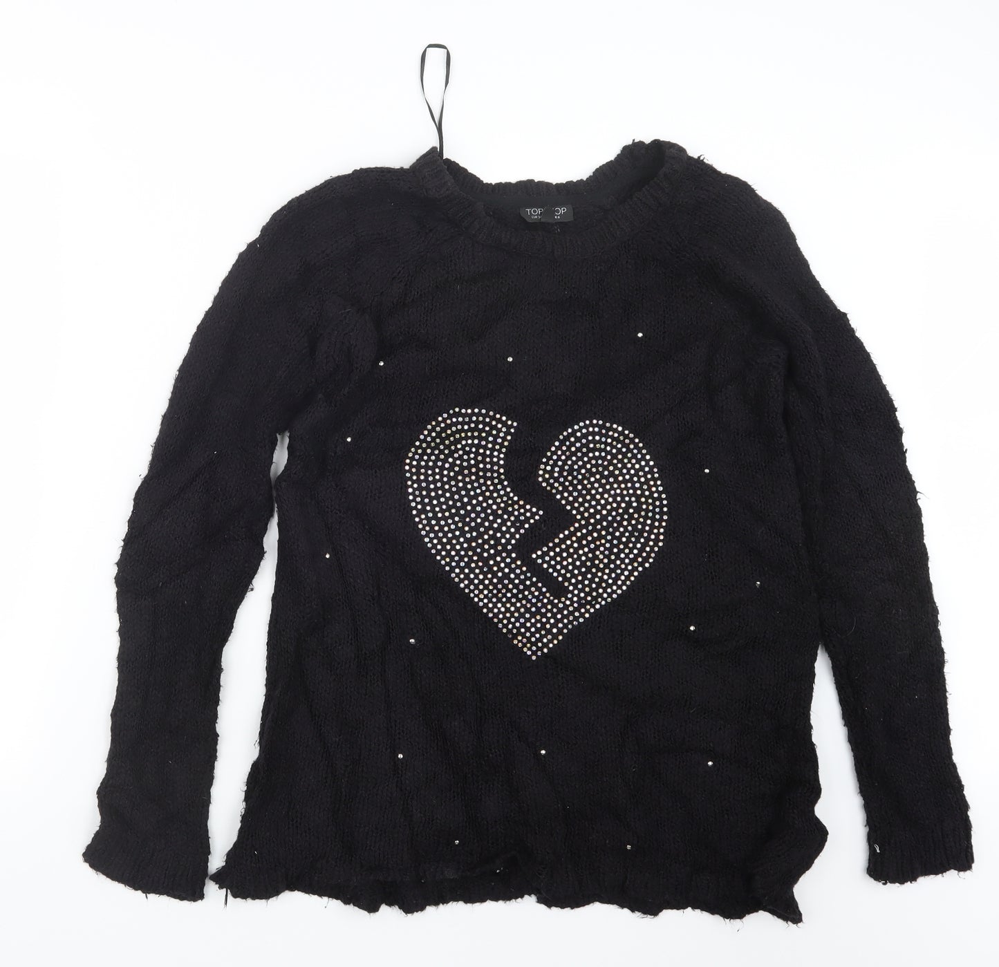 Topshop Womens Black  Knit Pullover Jumper Size 6