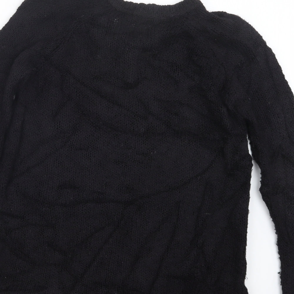 Topshop Womens Black  Knit Pullover Jumper Size 6