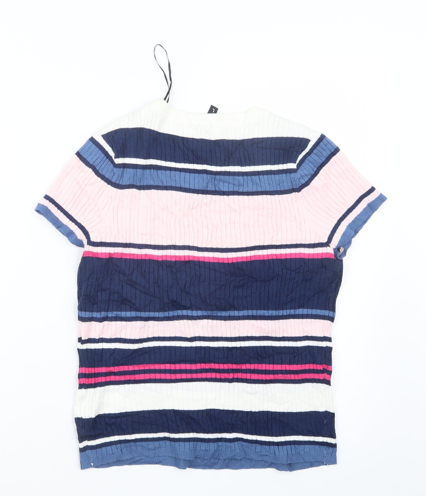Divided by H&M Womens Pink Striped  Basic T-Shirt Size L