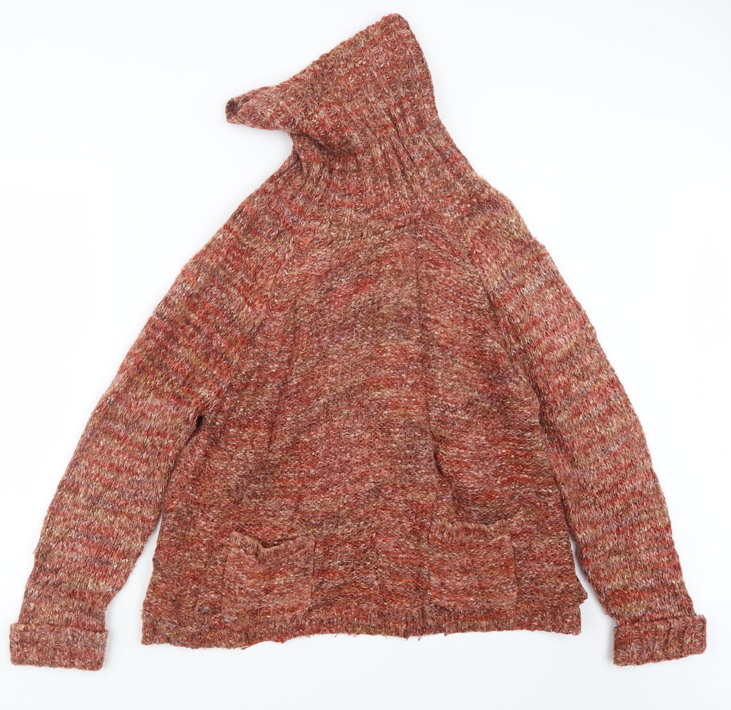M&Co Womens Orange  Knit Pullover Jumper Size 14