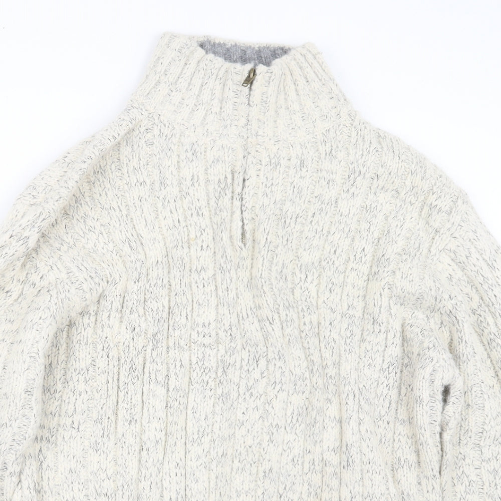 Marks and Spencer Mens White  Knit Pullover Sweatshirt Size L