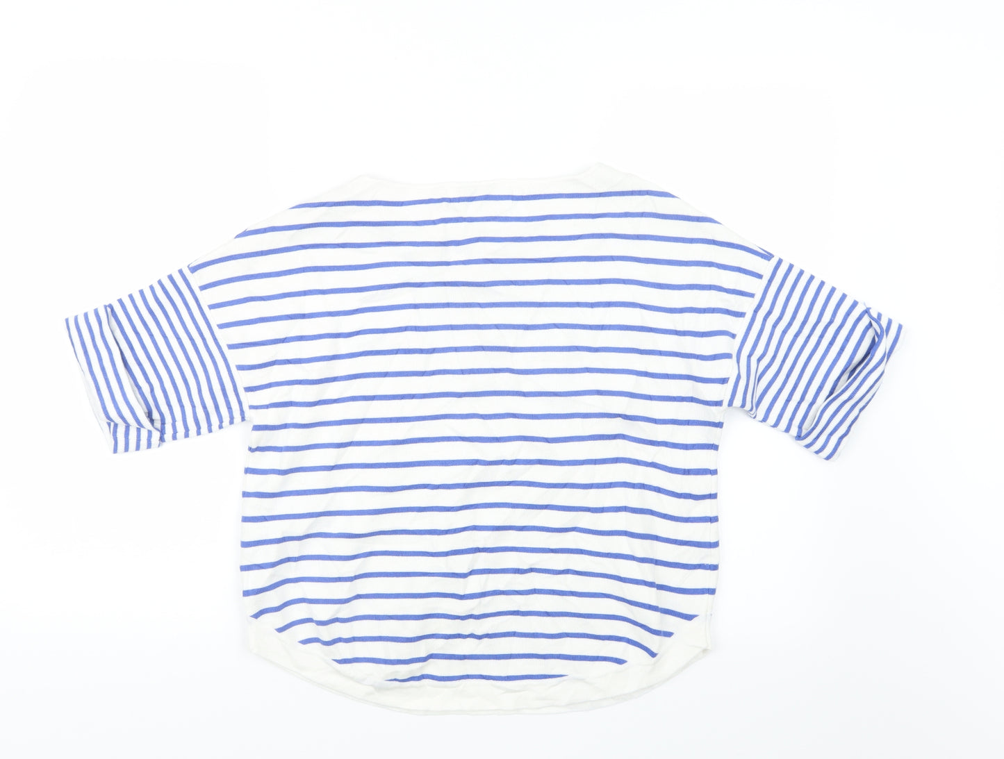 Zara Knit Womens Blue Striped Knit Pullover Jumper Size M