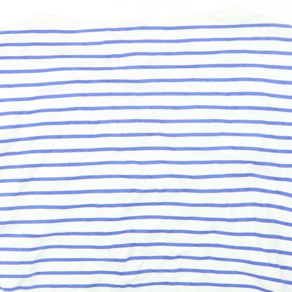 Zara Knit Womens Blue Striped Knit Pullover Jumper Size M