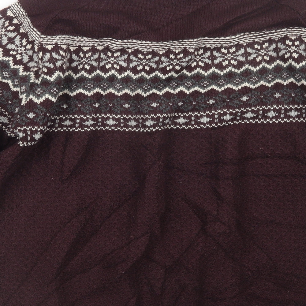 Cedar Wood State Mens Purple  Knit Pullover Jumper Size M