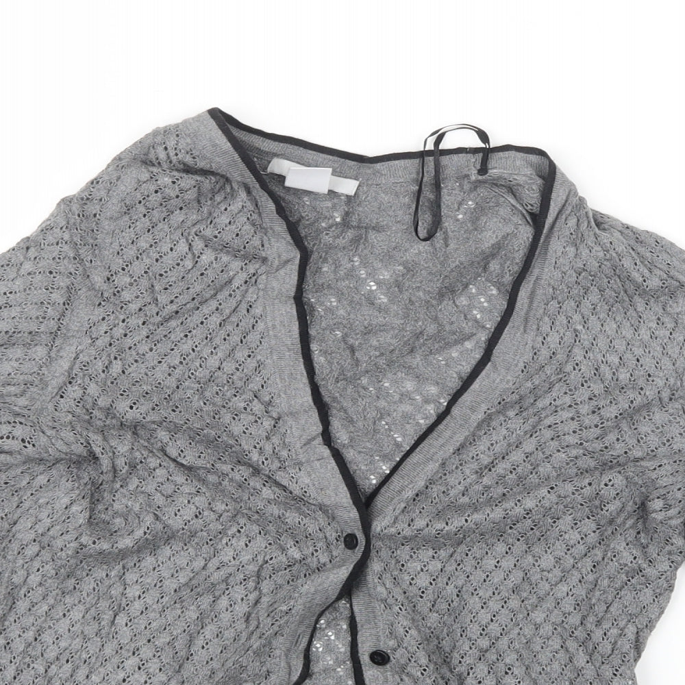 H&M Womens Grey   Cardigan Jumper Size S