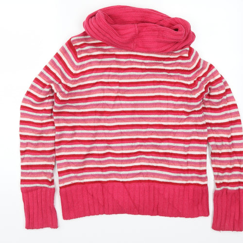 Marks and Spencer Womens Pink Striped  Pullover Jumper Size 16