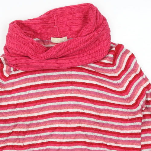 Marks and Spencer Womens Pink Striped  Pullover Jumper Size 16