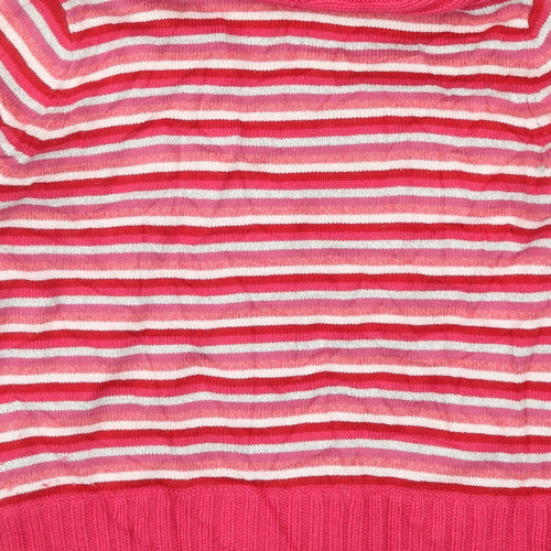 Marks and Spencer Womens Pink Striped  Pullover Jumper Size 16