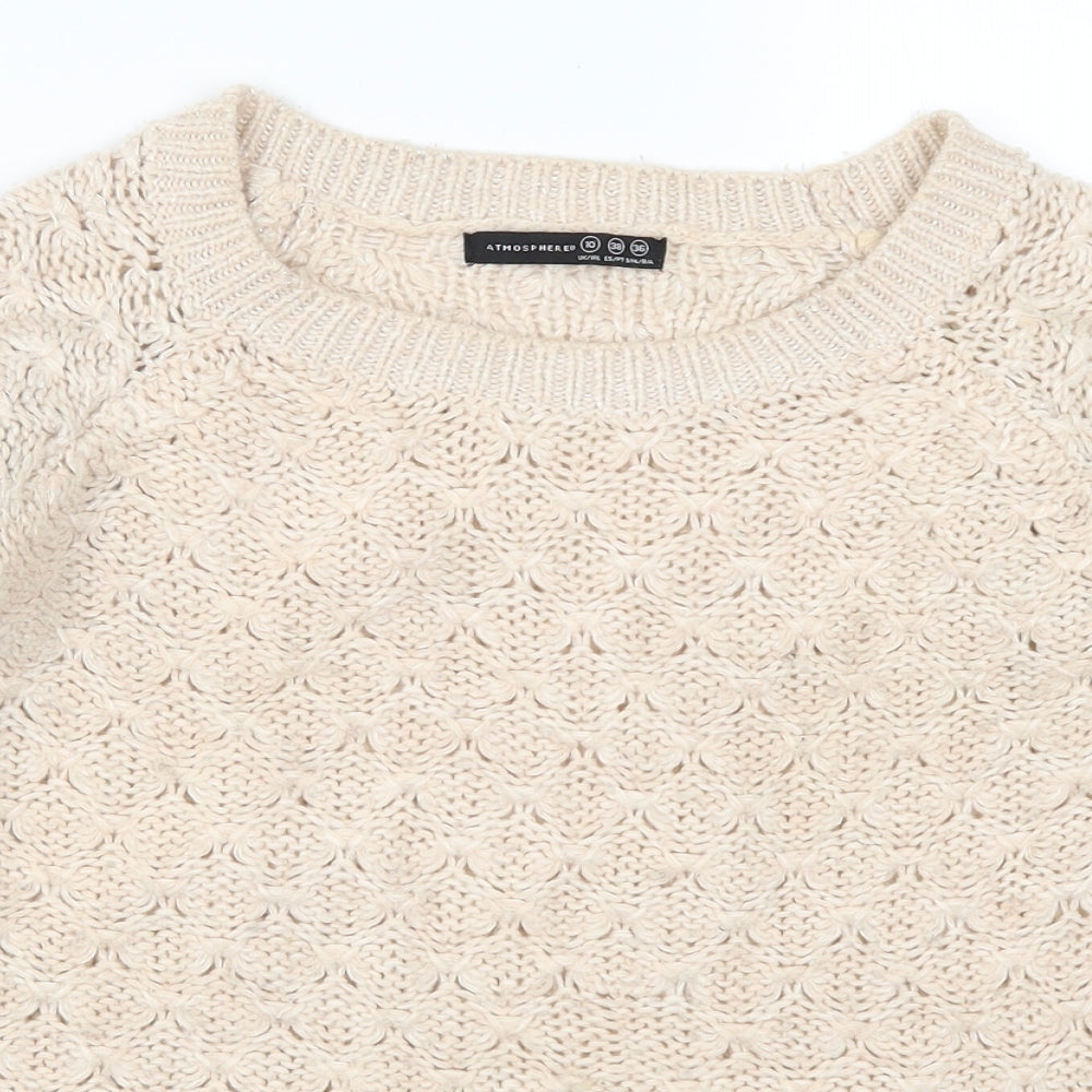 Atmosphere Womens Beige  Knit Pullover Jumper Size 10