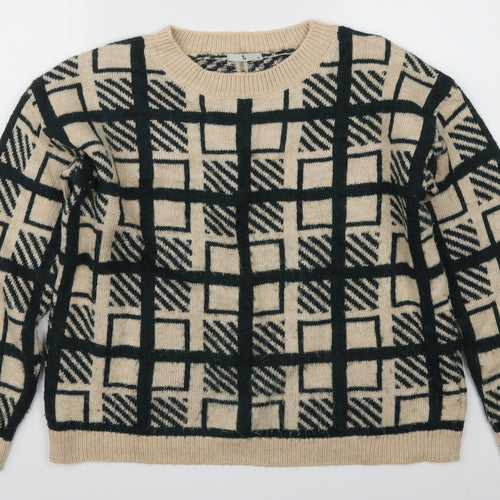 TU Womens Green Check  Pullover Jumper Size 14