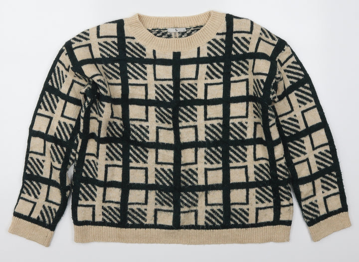 TU Womens Green Check  Pullover Jumper Size 14