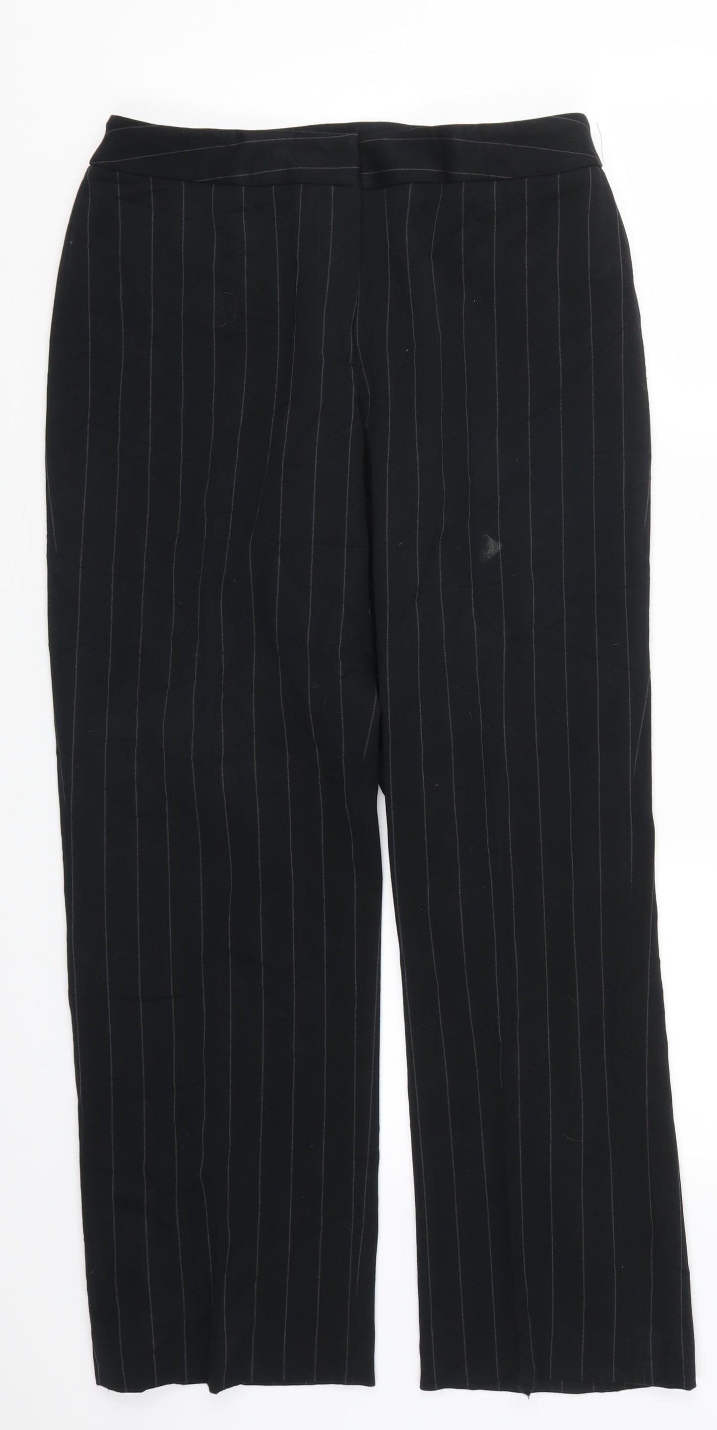 Rafaella Womens Black Striped  Trousers  Size 8 L27.5 in