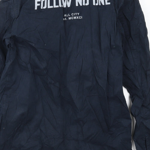 Pull & Bear Mens Blue   Jacket  Size S  - Follow No One