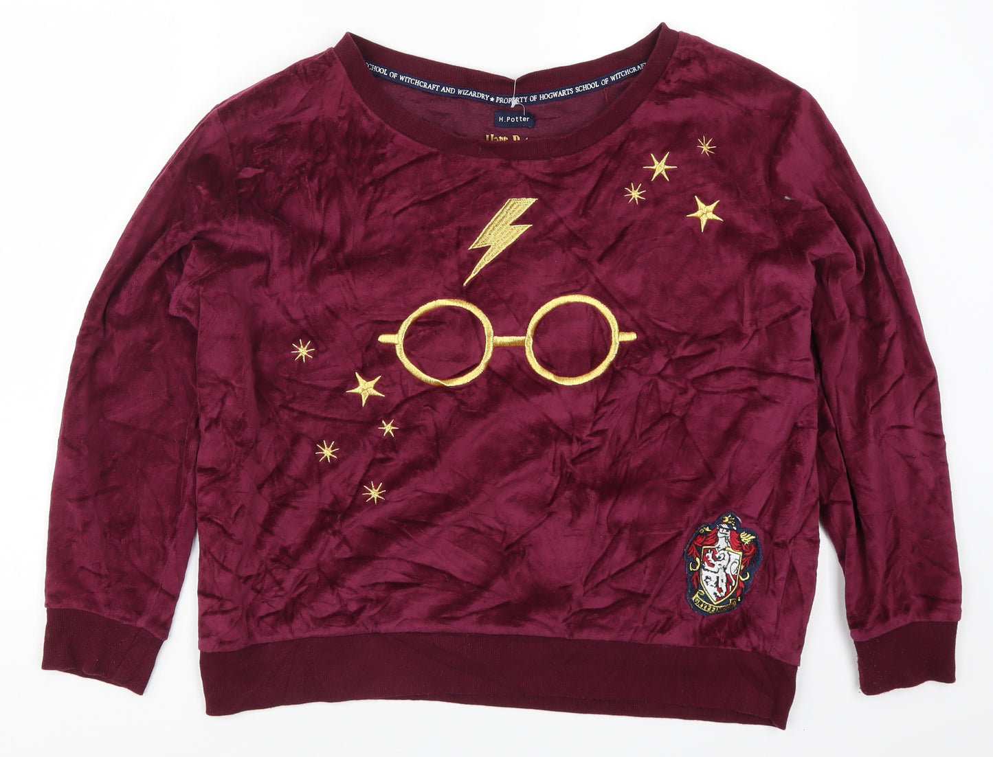 Primark Womens Red Solid  Top Pyjama Top Size 18  - Harry Potter Hogwarts