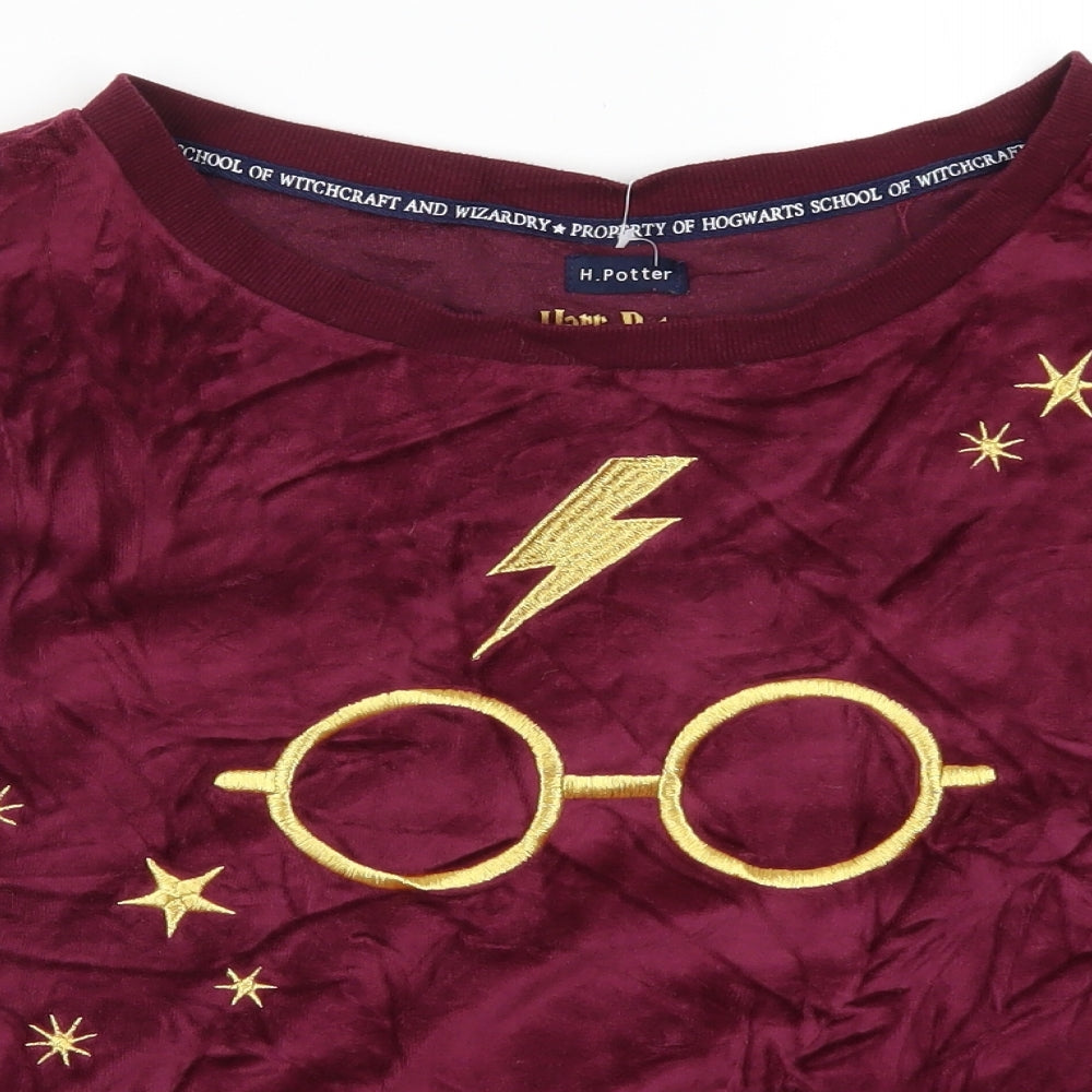 Primark Womens Red Solid  Top Pyjama Top Size 18  - Harry Potter Hogwarts