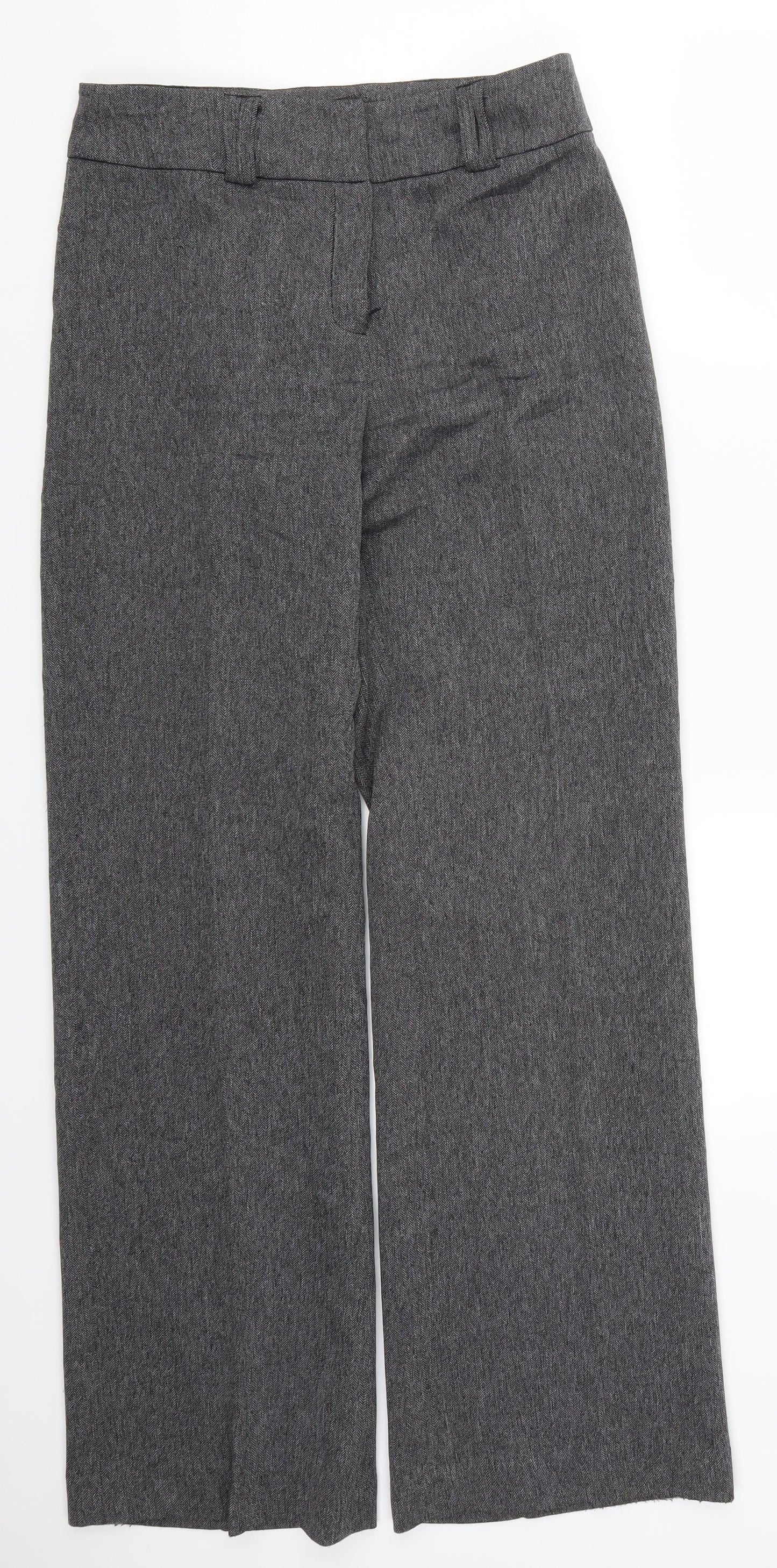 Debenhams Womens Grey Herringbone  Trousers  Size 10 L32 in