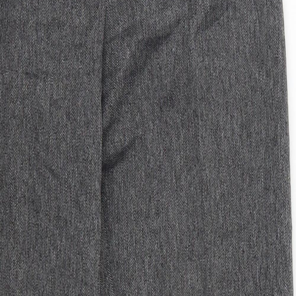 Debenhams Womens Grey Herringbone  Trousers  Size 10 L32 in