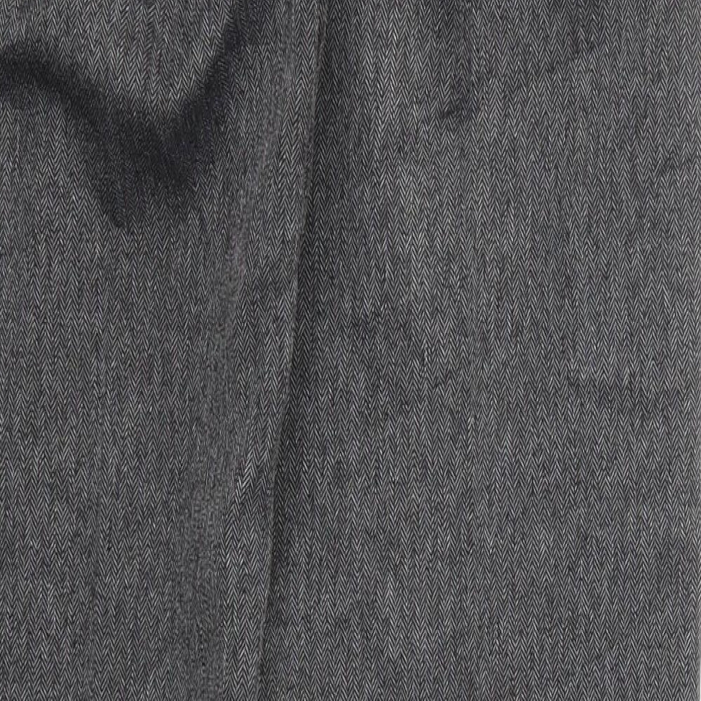 Debenhams Womens Grey Herringbone  Trousers  Size 10 L32 in