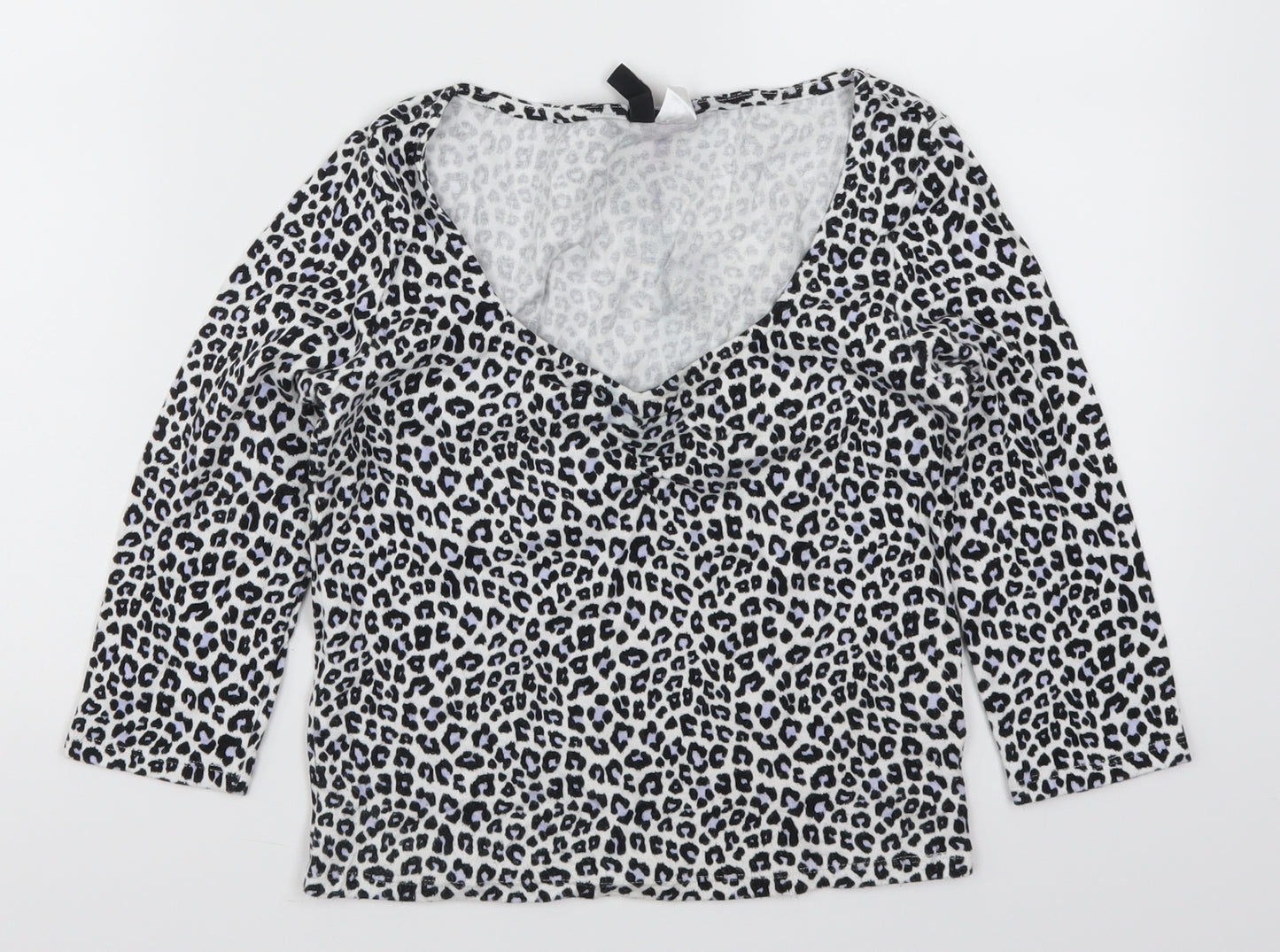 H&M Womens Blue Animal Print  Basic T-Shirt Size M