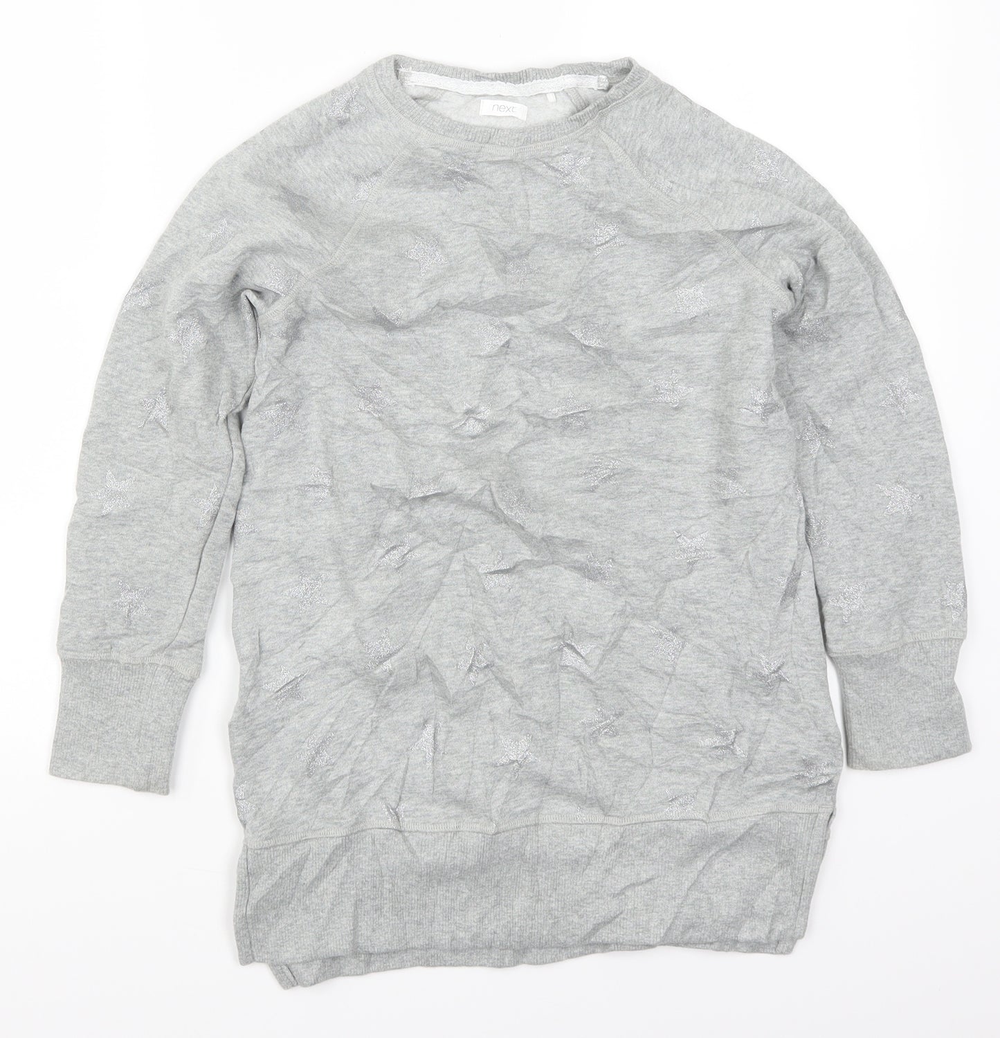 NEXT Girls Grey   Pullover Sweatshirt Size 9 Years  - Stars