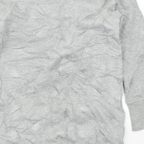 NEXT Girls Grey   Pullover Sweatshirt Size 9 Years  - Stars