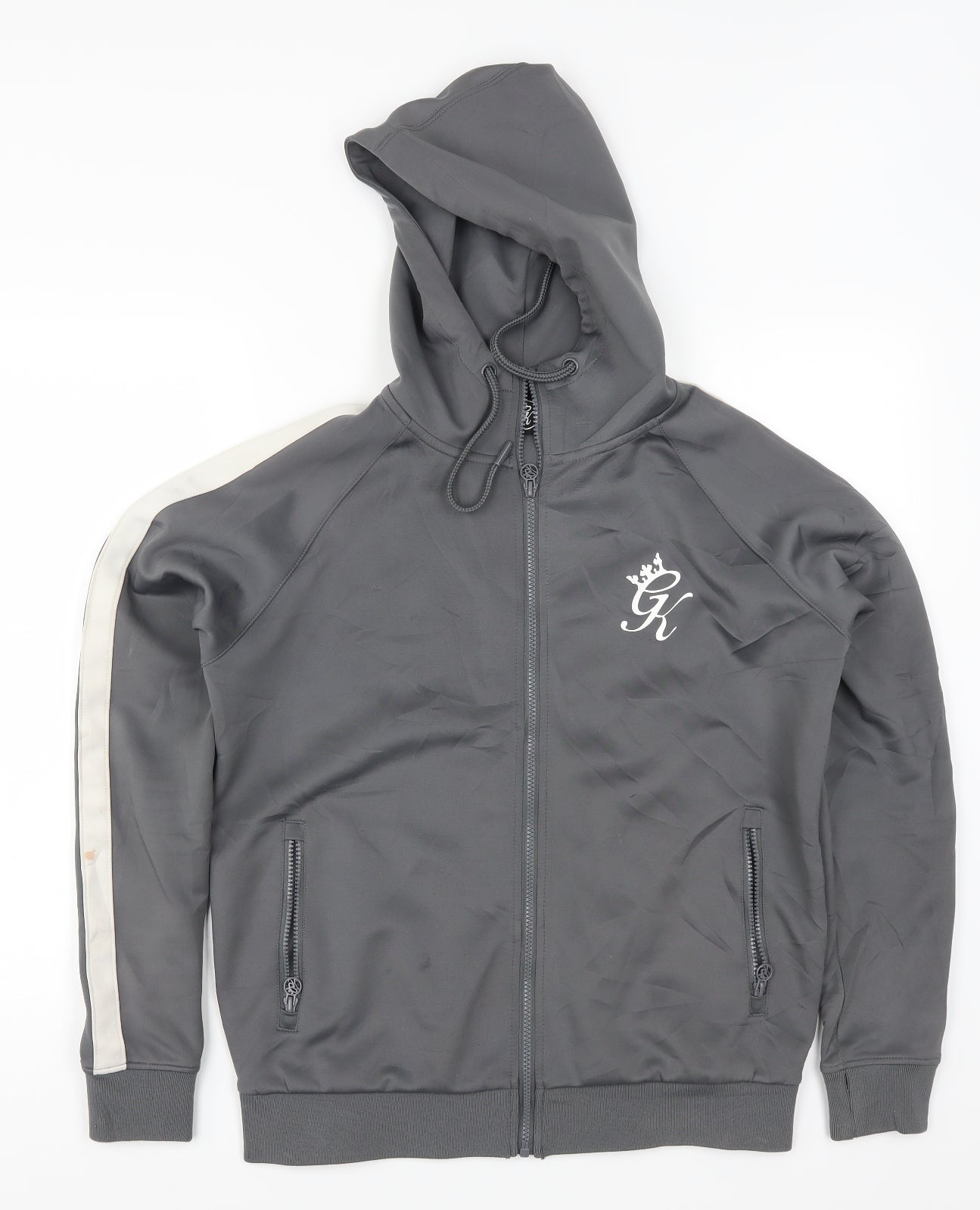 Gym King Mens Grey   Full Zip Hoodie Size M