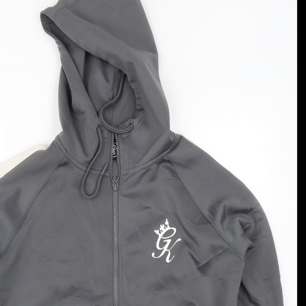 Gym King Mens Grey   Full Zip Hoodie Size M