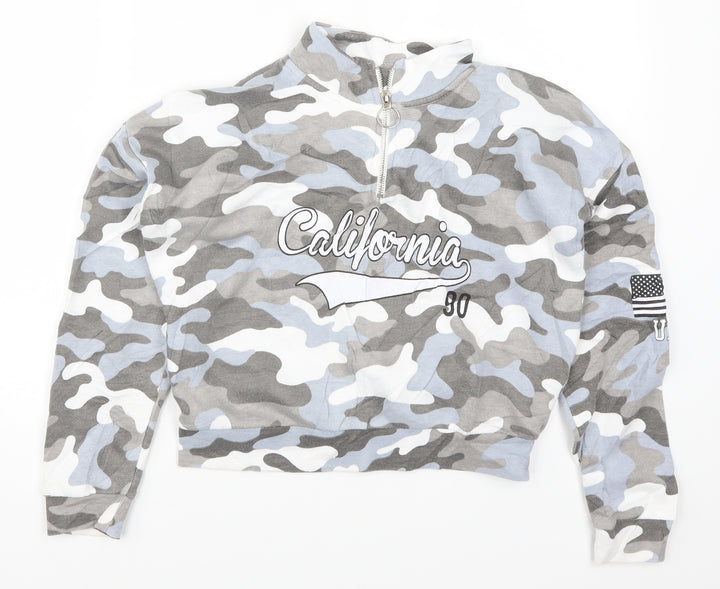 New Look Girls Blue Camouflage  Pullover Sweatshirt Size 12-13 Years  - California