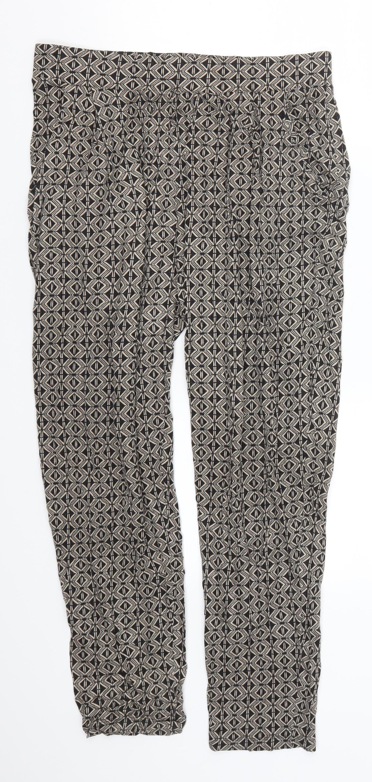 Preworn Womens Brown Geometric  Trousers  Size 30 in L25 in