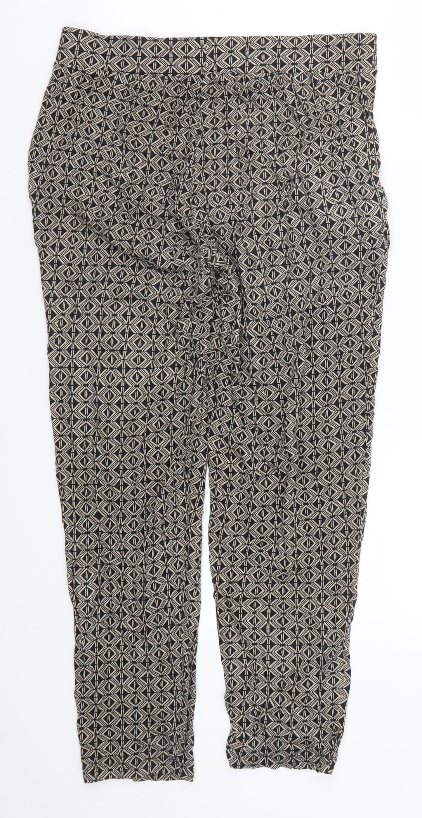 Preworn Womens Brown Geometric  Trousers  Size 30 in L25 in