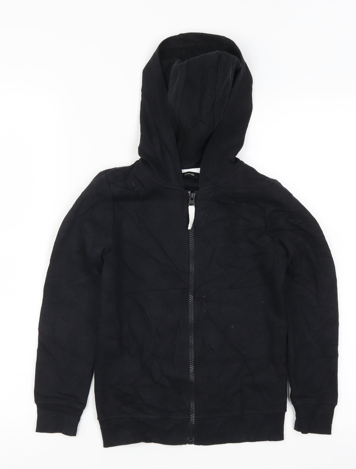 George Boys Black   Full Zip Hoodie Size 7-8 Years