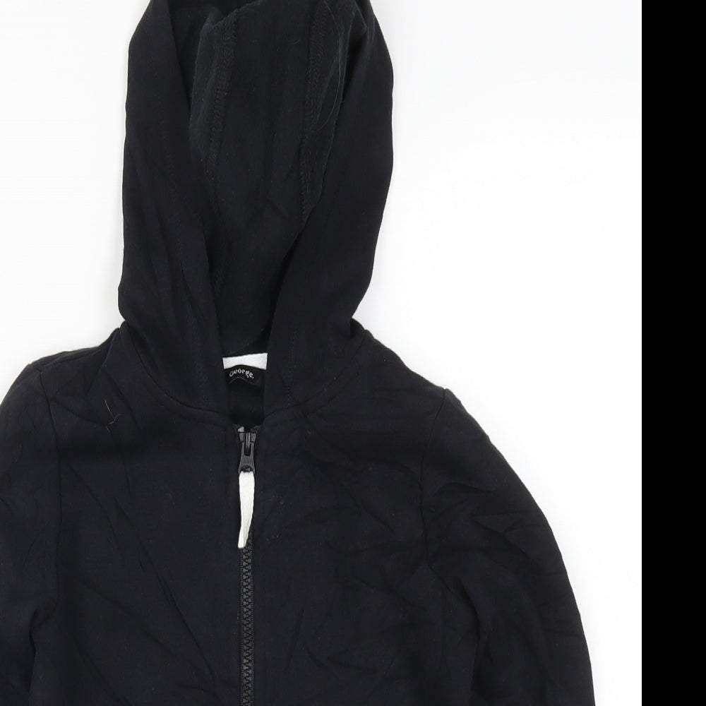George Boys Black   Full Zip Hoodie Size 7-8 Years