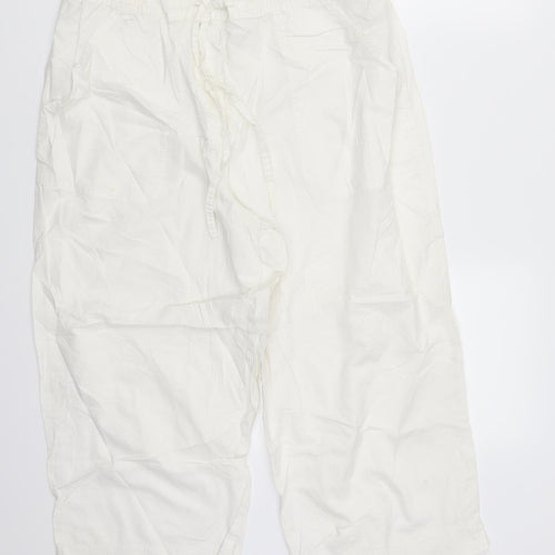 BHS Womens White   Cropped Trousers Size 18 L20 in