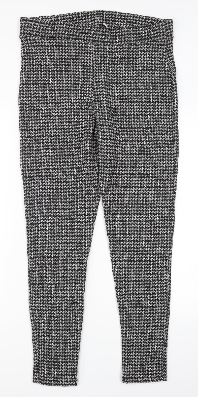 TU Womens Grey Houndstooth  Carrot Leggings Size 16 L29 in