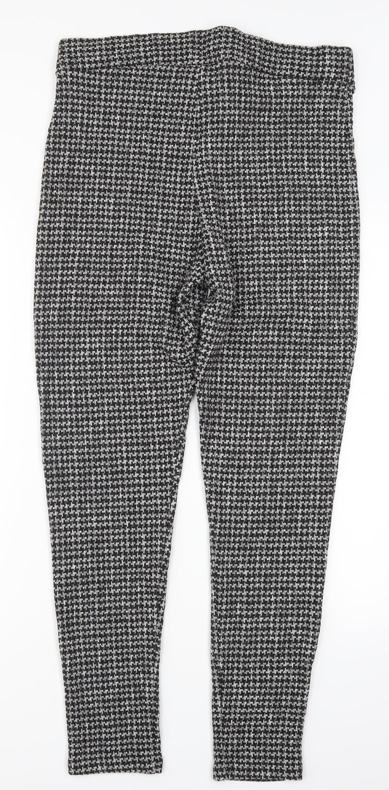 TU Womens Grey Houndstooth  Carrot Leggings Size 16 L29 in