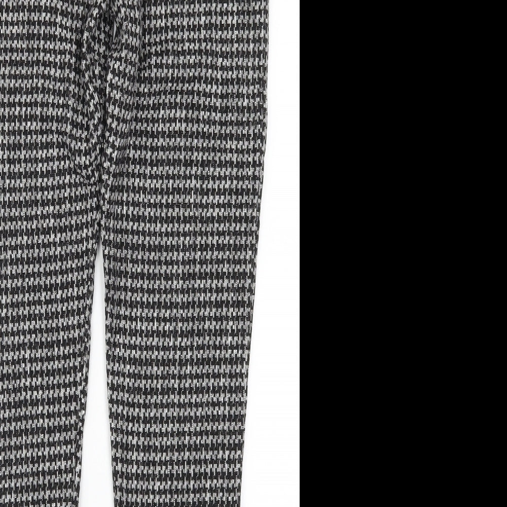 TU Womens Grey Houndstooth  Carrot Leggings Size 16 L29 in