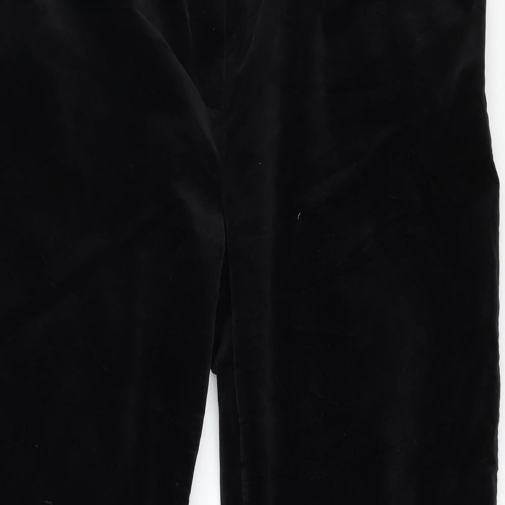 NEXT Womens Black  Velvet Trousers  Size 16 L28 in