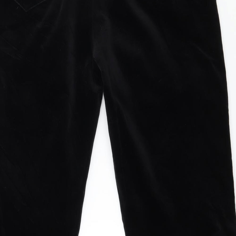 NEXT Womens Black  Velvet Trousers  Size 16 L28 in