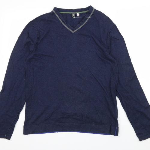 W8 Mens Blue  Knit Pullover Jumper Size M