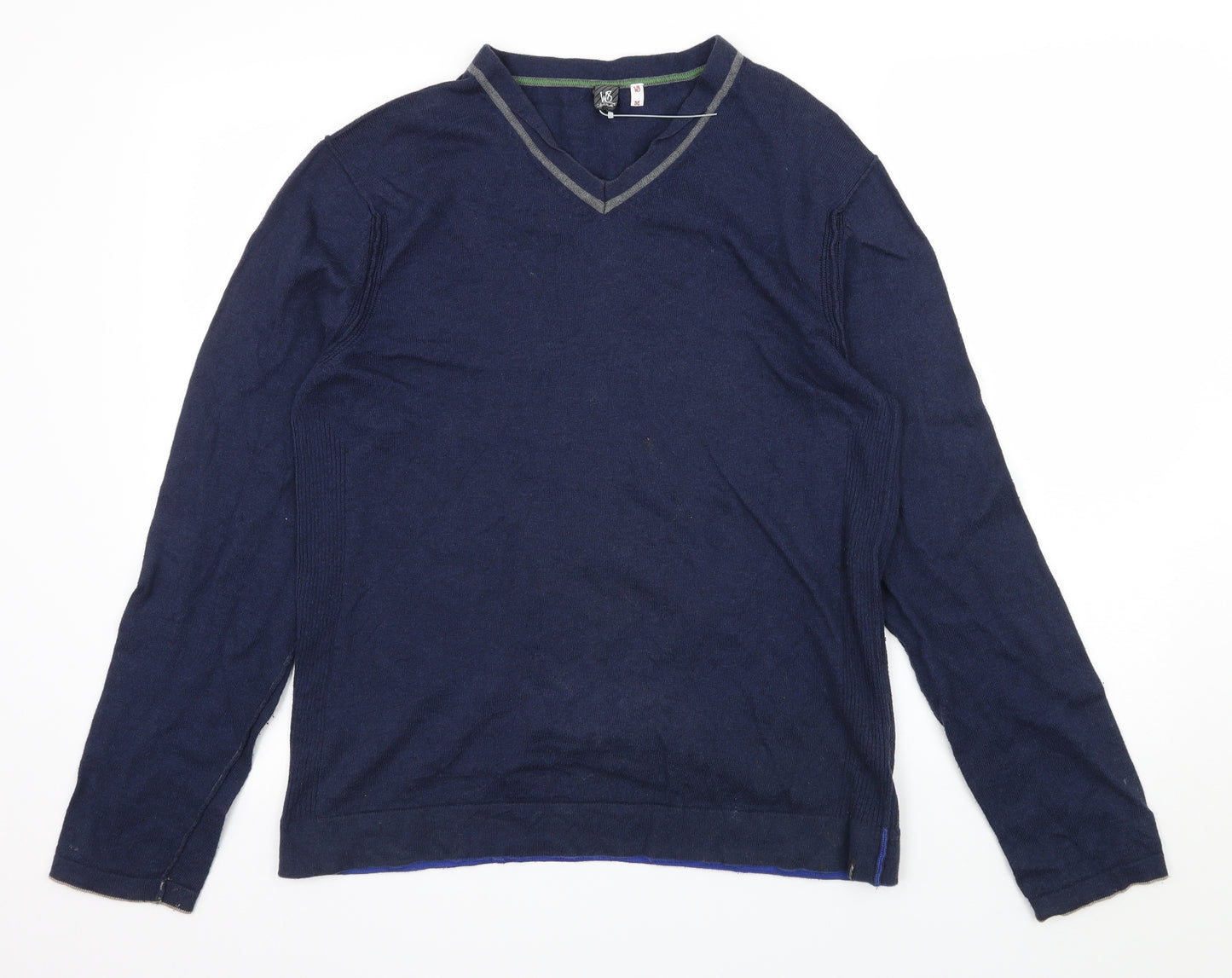W8 Mens Blue  Knit Pullover Jumper Size M