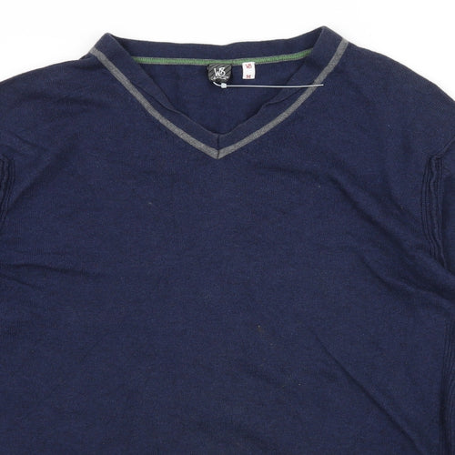W8 Mens Blue  Knit Pullover Jumper Size M