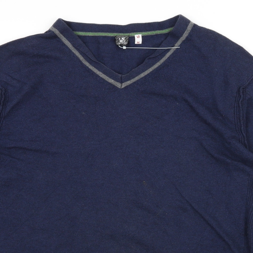 W8 Mens Blue  Knit Pullover Jumper Size M